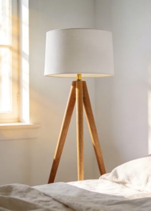 Tripod Floor Lamp with Fabric Shade
