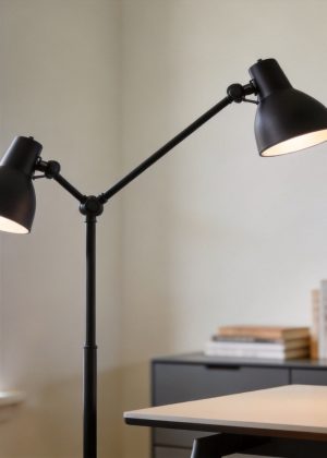 Dual-Head Floor Lamp with Adjustable Arms
