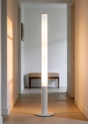 Slim Cylinder Floor Lamp with Integrated Dimmer
